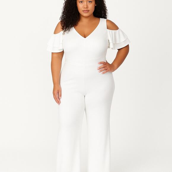 Symphony 2X Ivory Jumpsuit NWT - Picture 3 of 3
